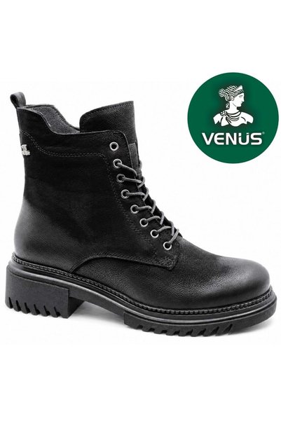 Venüs Pimolisa Genuine Leather Non-Slip Sole Orthopedic Women's Boots Black