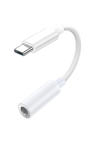 Choice محول USB C إلى مقبس سماعة رأس أنثى 3.5 ملم، أبيض اللون، طول 0.1 متر، م...