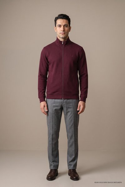 Maccali Cardigan roșu Claret pentru bărbați - 105