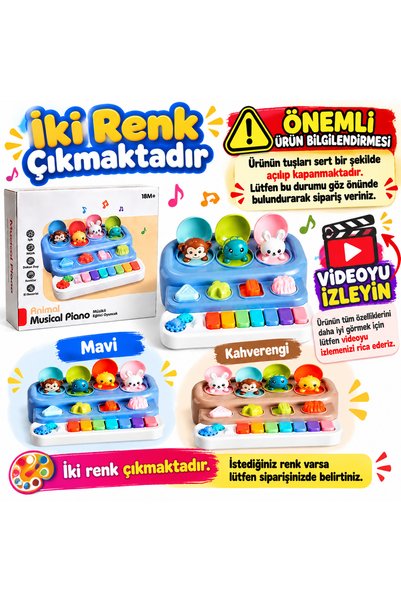 Sunman Işıklı ve Sesli Hayvan Temalı Oyuncak Bebek Piyanosu - Eğitici Müzik K...
