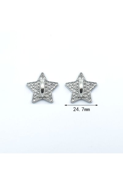 Choice1 Silver Star 2Pcs Rhinestone Metal DIY Phone Case Accessories Adhesive...