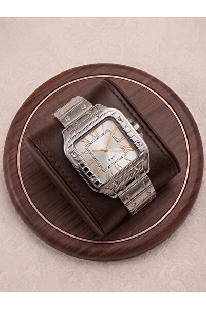Mazzy Kallen Square Gold Silver Dial Men's Wristwatch