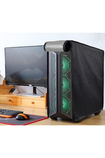 Choice 50x21x46cm black PC Computer Dust Cover Mid-Tower Protective Cover Hea...