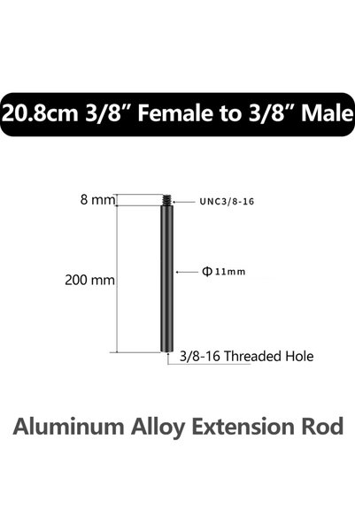 Choice10 Extension Rod M Aluminum Alloy Extension Rod 1/4"-20 & 3/8"-16 Male ...