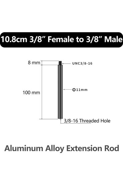 Choice Extension Rod H Aluminum Alloy Extension Rod 1/4"-20 & 3/8"-16 Male Fe...