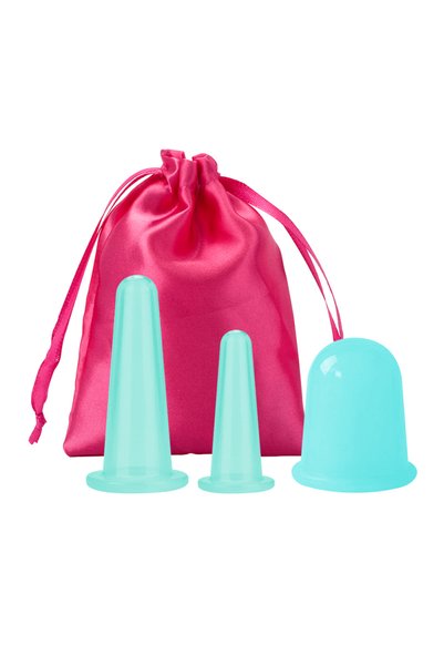 Choice Green Silicone Vacuum Cupping Massage Jars Anti Cellulite Massage Faci...