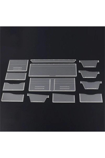 Choice AA 13PCS/Set Wallet Pattern Stencil Template Set Universal Short Clip ...