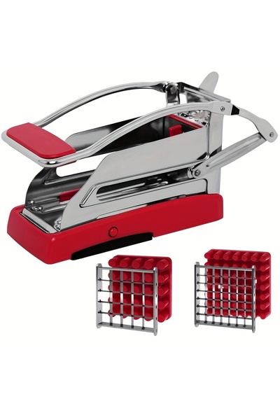 Choice Other KY-12 Stainless Steel Fry Cutter, 2-blade Potato Slicer, No-Slip...