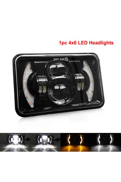 Choice1 1pc 4x6 1pc 4"x6" 5"x7" Inch Waterproof LED Headlights Hi/Lo Beam 7x6...