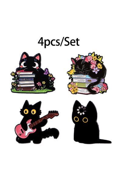 Choice 7 3-6pcs/Set Cartoon Black Cat Camera Frog Racoon Enamel Pin Cute Anim...