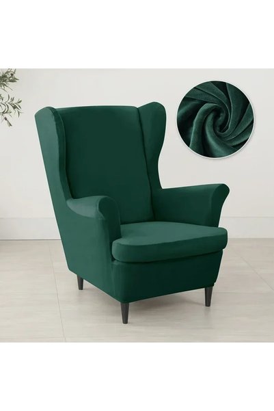 Choice A13 Wingchair Cover 2pcs/set Velvet Wingback Chair Covers Removable Wi...