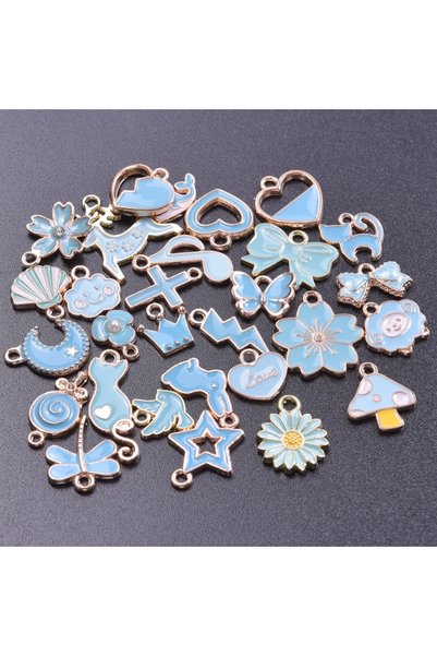 Choice random 50pcs 50pcs DIY Blue Enamel Charm Pendant Cute Mushroom Animal ...
