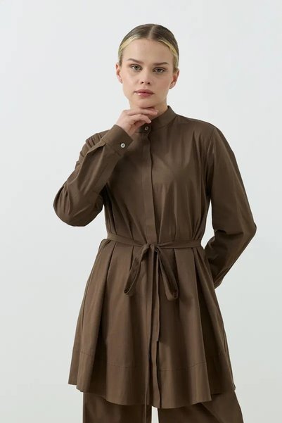 QANU Else Poplin Shirt Brown