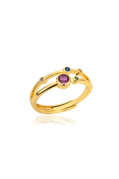 Choice1 resizable JZ3887G Colorful Tiny Round Rings For Women Stainless Steel...
