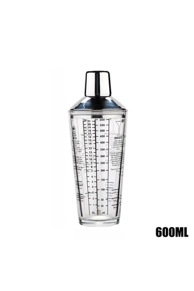 Choice 600ml 400/600ML Glass Cocktail Shaker Hand Shaker Cup with Scales Lemo...