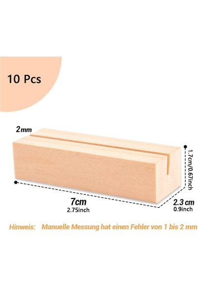 Choice 10pcs Khaki 10pcs Card Holder Wooden Non-slip Table Number Holder Rust...