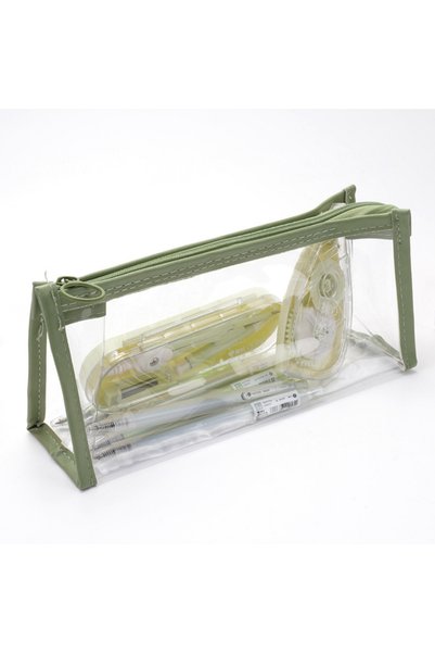 choice2 Green Transparent Pencil Case Large Capacity Simple Pen Bag Kawaii Co...