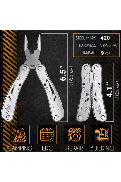 Choice Silver 24-in-1 Multitool Pliers Professional Survival Camping Hunting ...