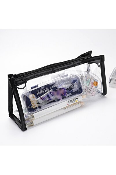 Choice4 Black Transparent Pencil Case Large Capacity Simple Pen Bag Kawaii Co...