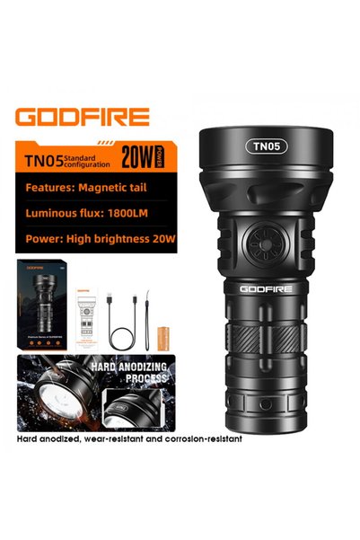 Supfire Lanterna LED Godfire TN05, 20W, 1600lm, 362m, IP55, magnet, USB-C, 5 ...