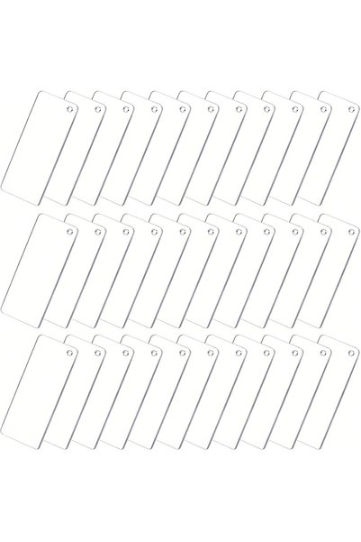 Choice 50pcs 50PCS Rectangle Acrylic Keychains Blanks Clear Acrylic Ornaments...