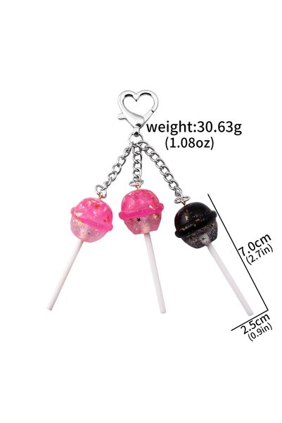 Choice BG00078-01 Korean Shiny Lollipop Keychain Cute Student Accessories Exq...