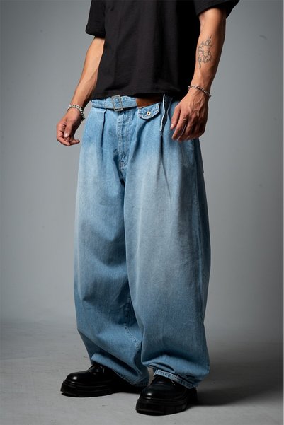 GRJ denim Horizon Pileli Barrel Fit Erkek Jean Pantolon
