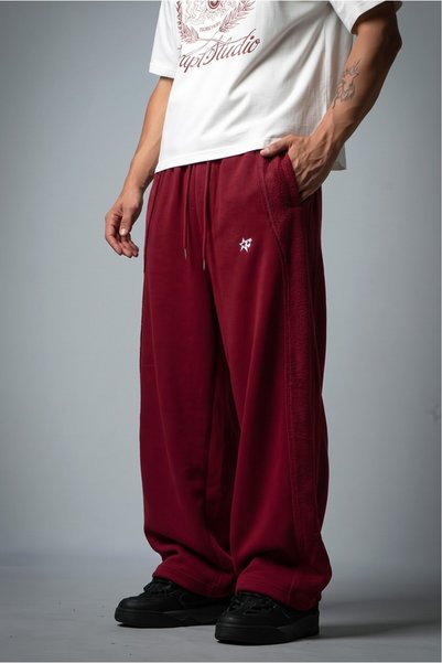 Crupt Studio Bordo Starfall Super Baggy Erkek Eşofman Altı