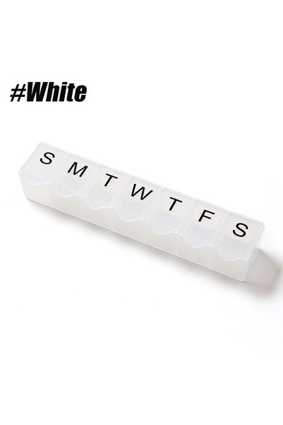 Choice4 white 1pcs Weekly Pill Organizer,7 Day Daily Pill Box Case Easy to Op...
