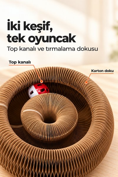 ERKUGO لعبة خدش الأكورديون للقطط، كرة مع خشخيشات وأجراس، ولوحة خدش مع هدية نعناع للقطط