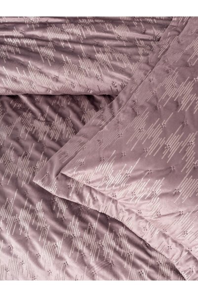 Cotton Box Smart Çift Kişilik Yatak Örtüsü Kadife Varaklı Luz Pudra