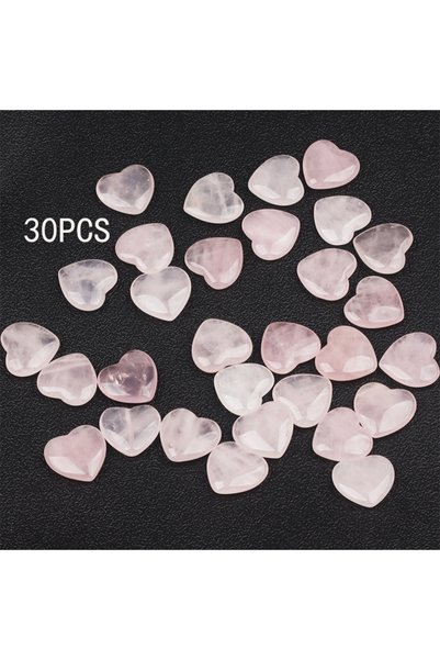 Choice3 30 pcs 15/30/50PCS 20MM Heart Shape Stone Crystal Rose Quartz Love He...