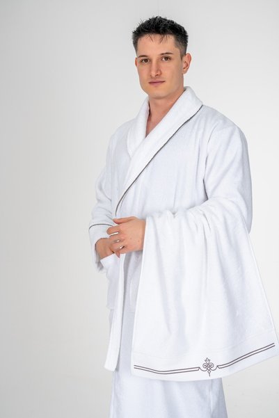 Cotton Box Classic Bathrobe Set Güher White Men's L/Xl