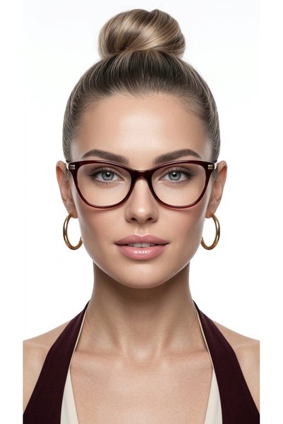 Olivier Philippe Lula Burgundy Blue Light Protection Glasses
