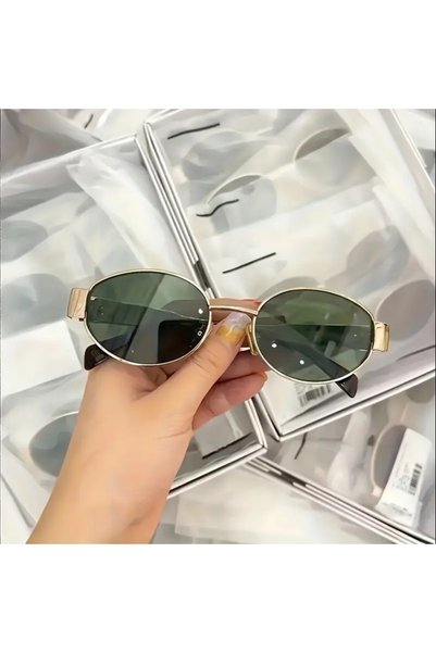 Olivier Philippe Lenty Gold/Green 55 Polarized Sunglasses