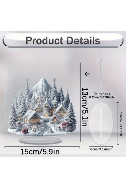 Choice 2 2D Elegant Acrylic Christmas Decoration Snowhouse & Reindeer Scene H...