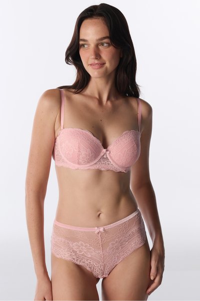 Penti Sutien push-up cu dantelă roz angelică și burete