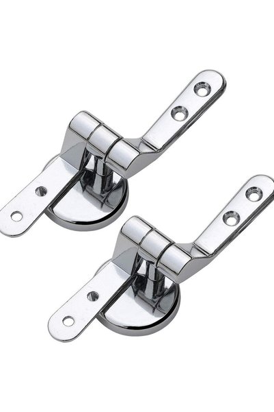 Choice silver Universal Toilet Seat Hinges Zinc Alloy Replacement Kit Heavy D...