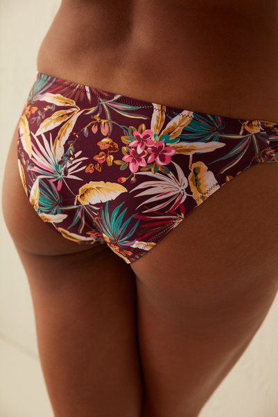 Penti Partea de jos de bikini Bali Hipkinis cu model tropical multicolor