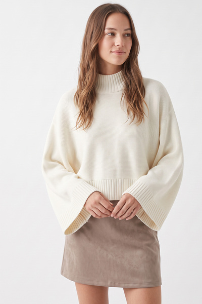 zenne Bat Sleeve Knitwear Sweater T2619 - Ecru
