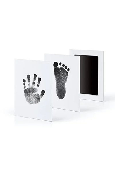 Choice C14-Black 2 Set Baby Handprint Footprints Ink Pads Safe Non-toxic No-T...