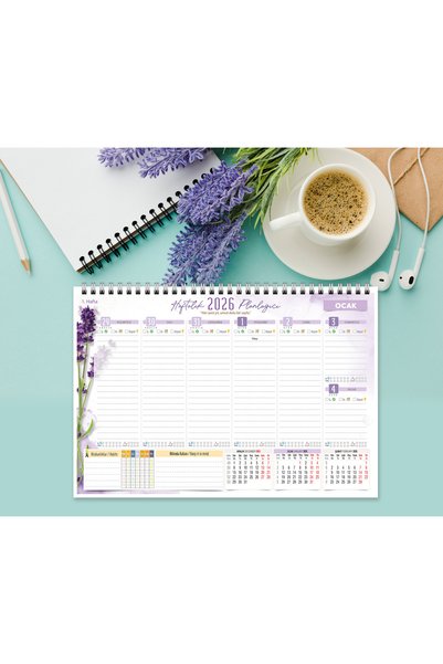 Express 2026-2027 Calendar A4 Size 53 Weekly Planner Lavender