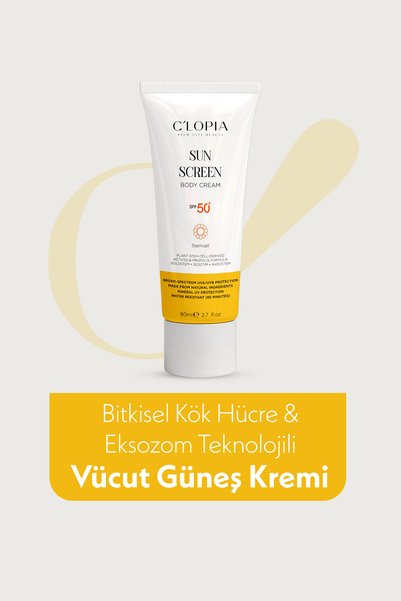 C'LOPIA BEAUTY Vücut Güneş Kremi SPF 50+ UVA & UVB Koruma Bitkisel Kök Hücre ...
