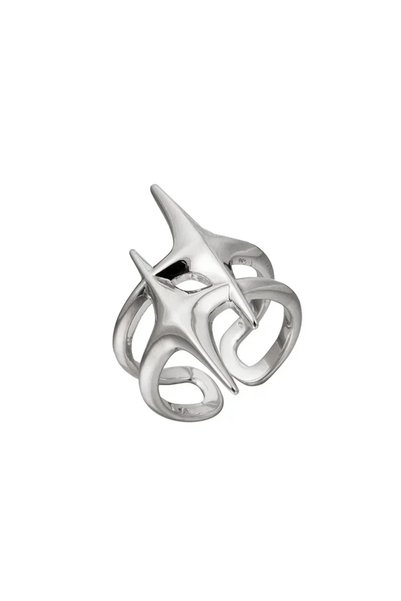 Choice silver Y2K Hip Hop Silver Color Copper Stars Open Rings for Women Men ...