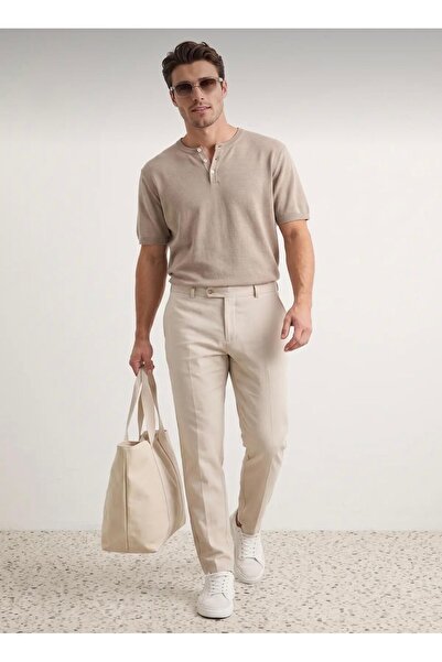 Bürke Men's Beige Color Quality Fabric Trousers (100-130 Kg, Large Size 40-42...