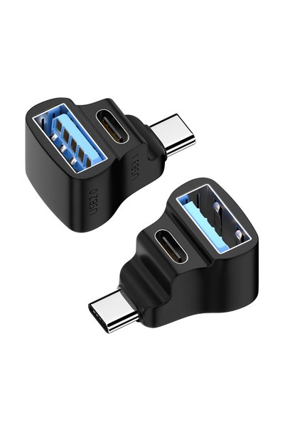 Choice1 APWIKOGER PD 140W قطعة واحدة، موصل تمديد 2 في 1 بزاوية قائمة من النوع...
