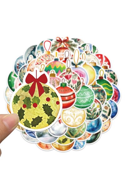 Choice 56PCS 56PCS Christmas Ball Stickers Exquisite Handheld Account Materia...
