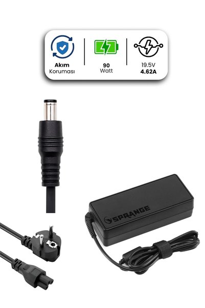 SPRANGE DELL Laptop Notebook Adaptörü Şarj Aleti 19.5V 4.62A 90W 4.5*3.0mm Ka...