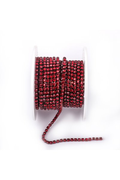 Choice73 SS6 10Yards Dark Siam SS6 SS8 SS12 Sewing Red Glass Rhinestone Chain...