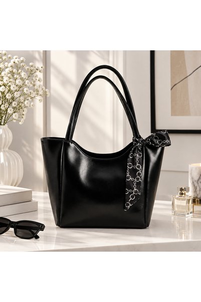 METEBAGS Fularlı Fermuar Kapamalı Shopper Kol Ve Omuz Çantası